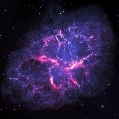 A composite view of the Crab nebula, an iconic supernova remnant in our Milky Way galaxy. The Crab is arguably the single most interesting object, as well as one of the most studied, in all of astronomy. The Crab Nebula is one of the most intricately structured and highly dynamical objects ever observed. REUTERS/ESA/NASA