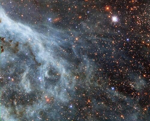 A section of the Tarantula Nebula, located within the Large Magellanic Cloud, a small nearby galaxy that orbits our galaxy, the Milky Way, and appears as a blurred blob in our skies. REUTERS/NASA