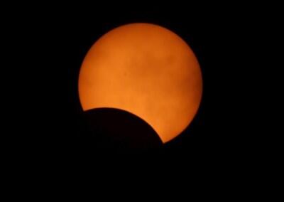 A solar eclipse is seen from Palembang, South Sumatra province, Indonesia March 9, 2016. REUTERS/Darren Whiteside