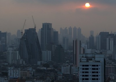 A partial solar eclipse is seen in Bangkok, Thailand, March 9, 2016. REUTERS/Athit Perawongmetha