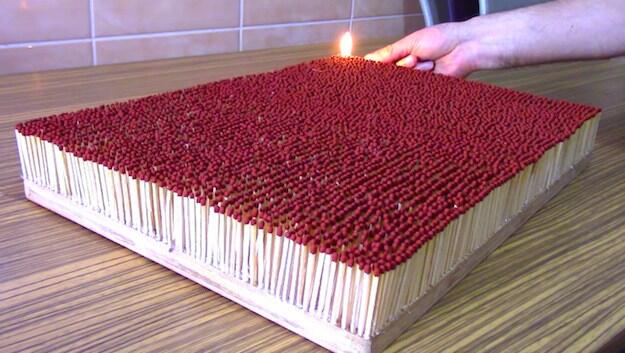 Video: Man lights 6,000 matches and the result is mesmerizing