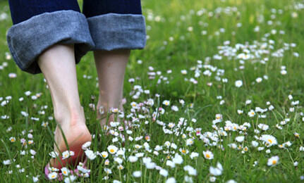 Walking Barefoot on Grass is good for your health