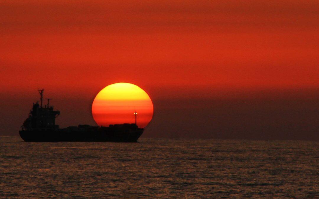 Las playas del sur de Líbano en la puesta del sol