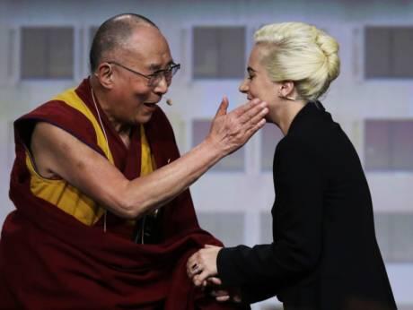 Lady Gaga meets Dalai Lama, China struggles to maintain poker face