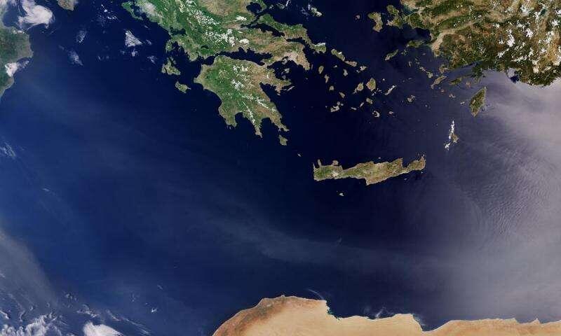 Countries in the Mediterranean Sea captured by the Sentinel-3A satellite