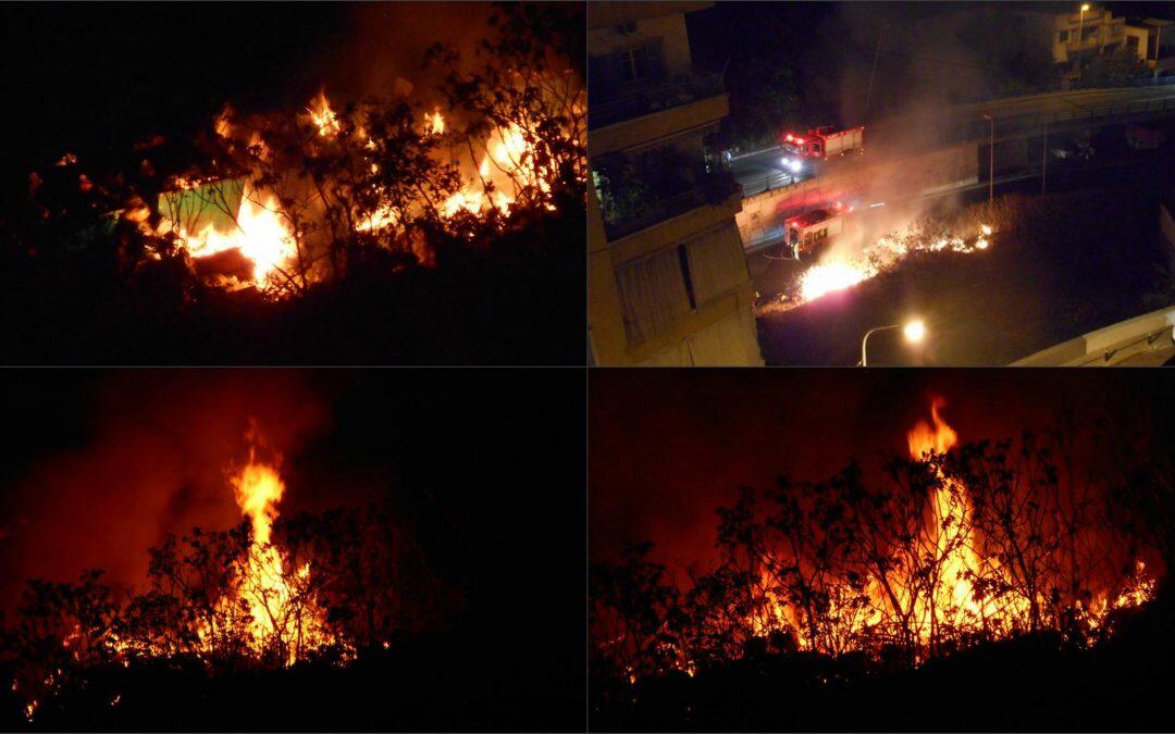 Burning Garbage in Ashrafieh last night… Buildings and bushes in danger!