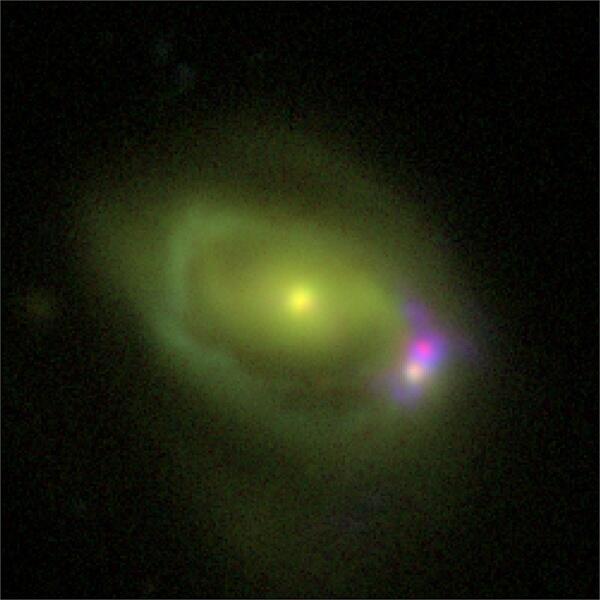 Astronomers find a puzzling pair of merging galaxies