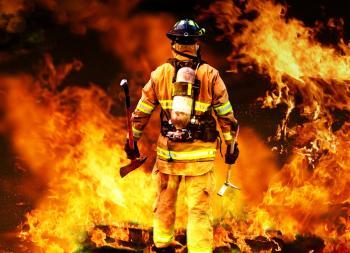 Why do firefighters have an increased risk of heart attacks?