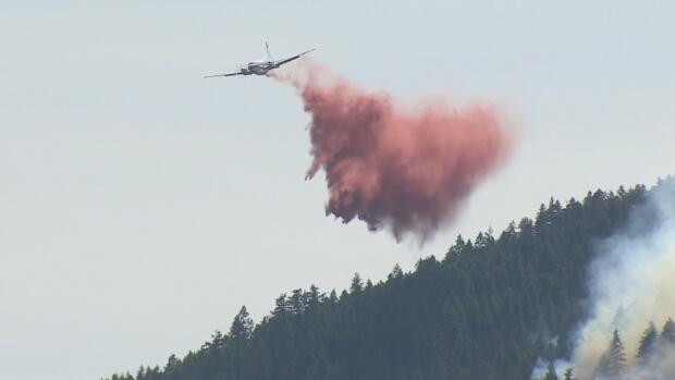 Nuage rouge: les experts environnementaux craignent les poissons car les feux de forêt conduisent plus de gouttes ignifuges