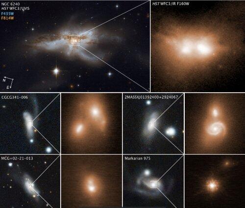 Astrónomos hallan una relación clave entre el choque de galaxias y la voracidad de los agujeros negros