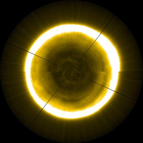 Una vista artificial del polo norte solar con Proba-2